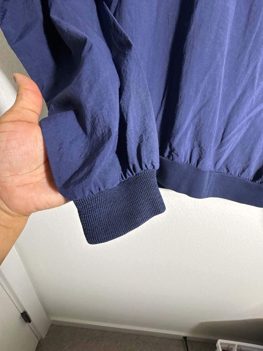 Vintage California Outerwear V-Neck Pullover Windbreaker Navy Blue Size S/CH - Picture 3 of 9